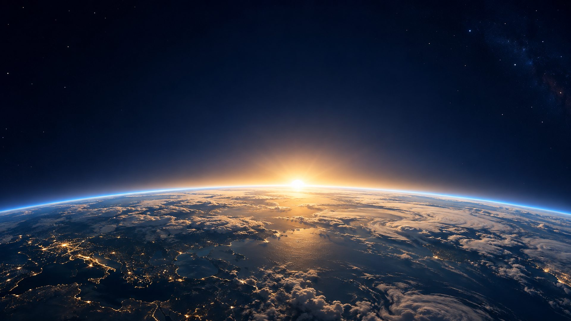 The Earth at sunrise seen from space